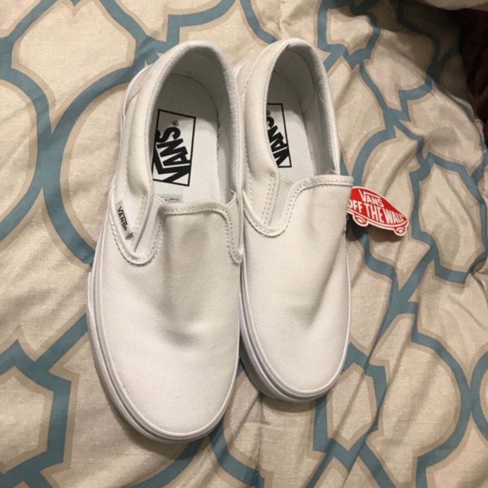 white slip on vans